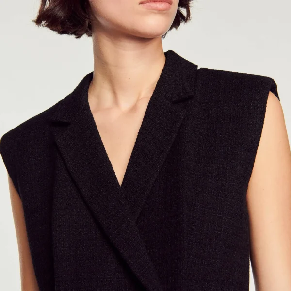 Clearance Robe Plissée En Tweed Femme Robes