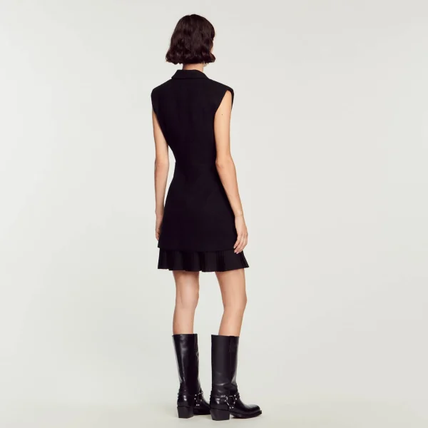 Clearance Robe Plissée En Tweed Femme Robes