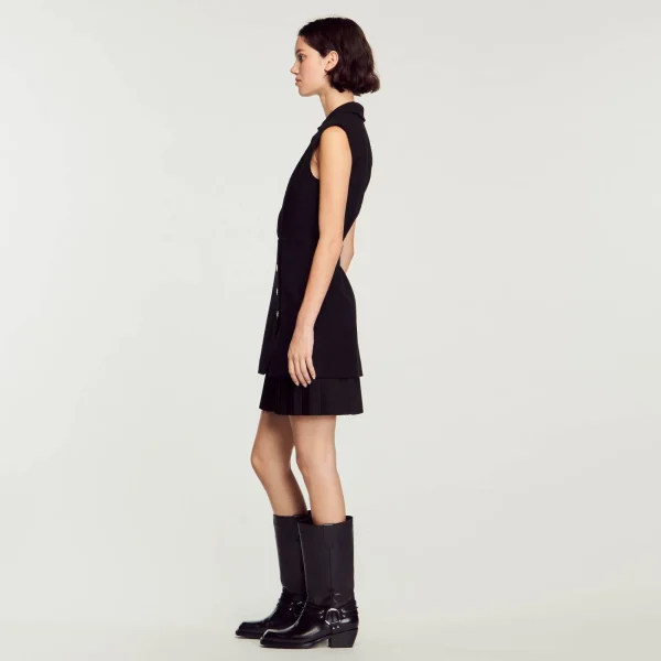 Clearance Robe Plissée En Tweed Femme Robes