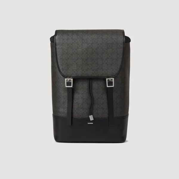 Store Sac à Dos En Toile Enduite Square Cross Homme Sacs À Dos