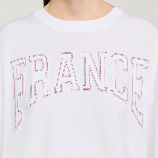 Sale Tee-shirt Court Brodé France Femme T-Shirts