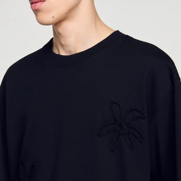 Outlet Tee-shirt Orné De Fleurs Homme T-Shirts & Polos