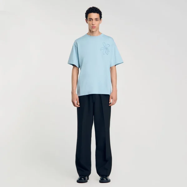 Discount Tee-shirt Oversize Fleur Homme T-Shirts & Polos