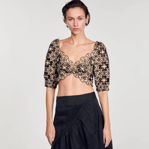 Online Top Court En Broderie Anglaise Femme Tops & Chemises