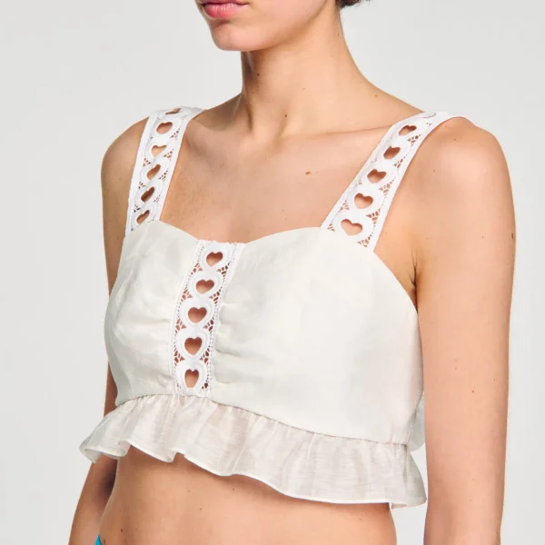 Best Sale Top Court En Lin Mélangé Femme Tops & Chemises