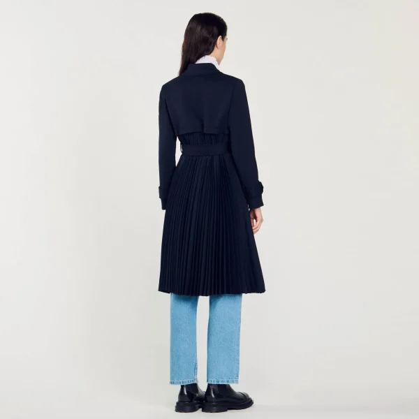 Cheap Trench à Empiècement Plissé Femme Manteaux