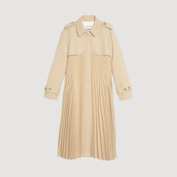 Fashion Trench Plissé à Ceinturer Femme Manteaux