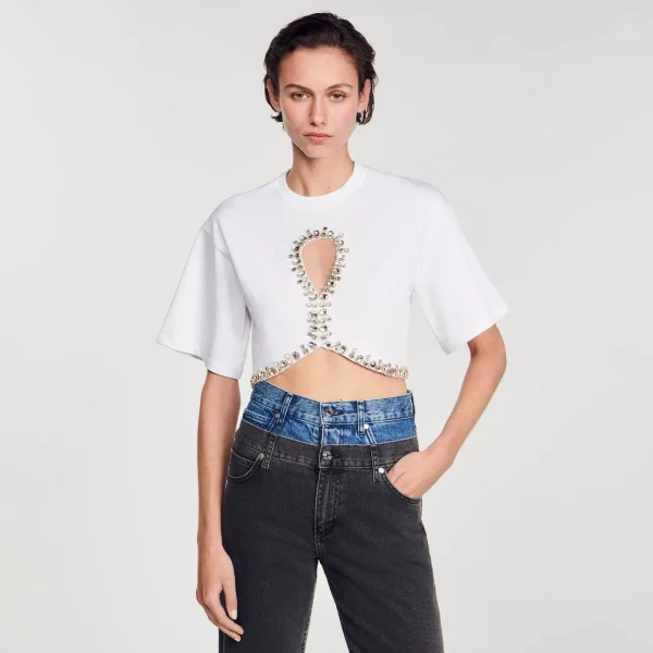 Online T-shirt Court Strassé Femme T-Shirts