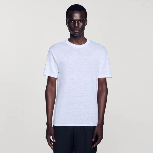 Sale T-shirt En Lin Certifié Homme T-Shirts & Polos