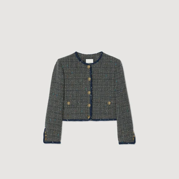 Clearance Veste Courte En Tweed Femme Blousons & Vestes