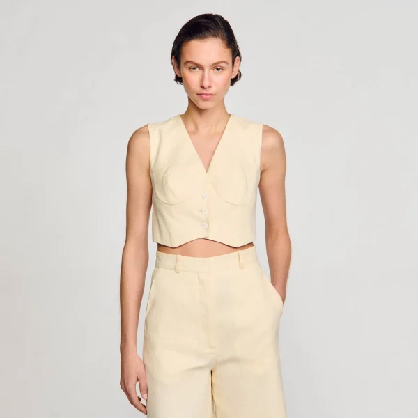 Cheap Veston En Lin Mélangé Femme Costumes | Tops & Chemises